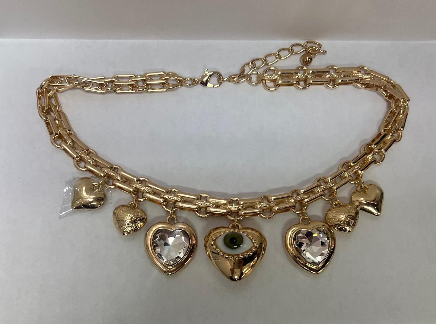 Eye Necklace with Hearts