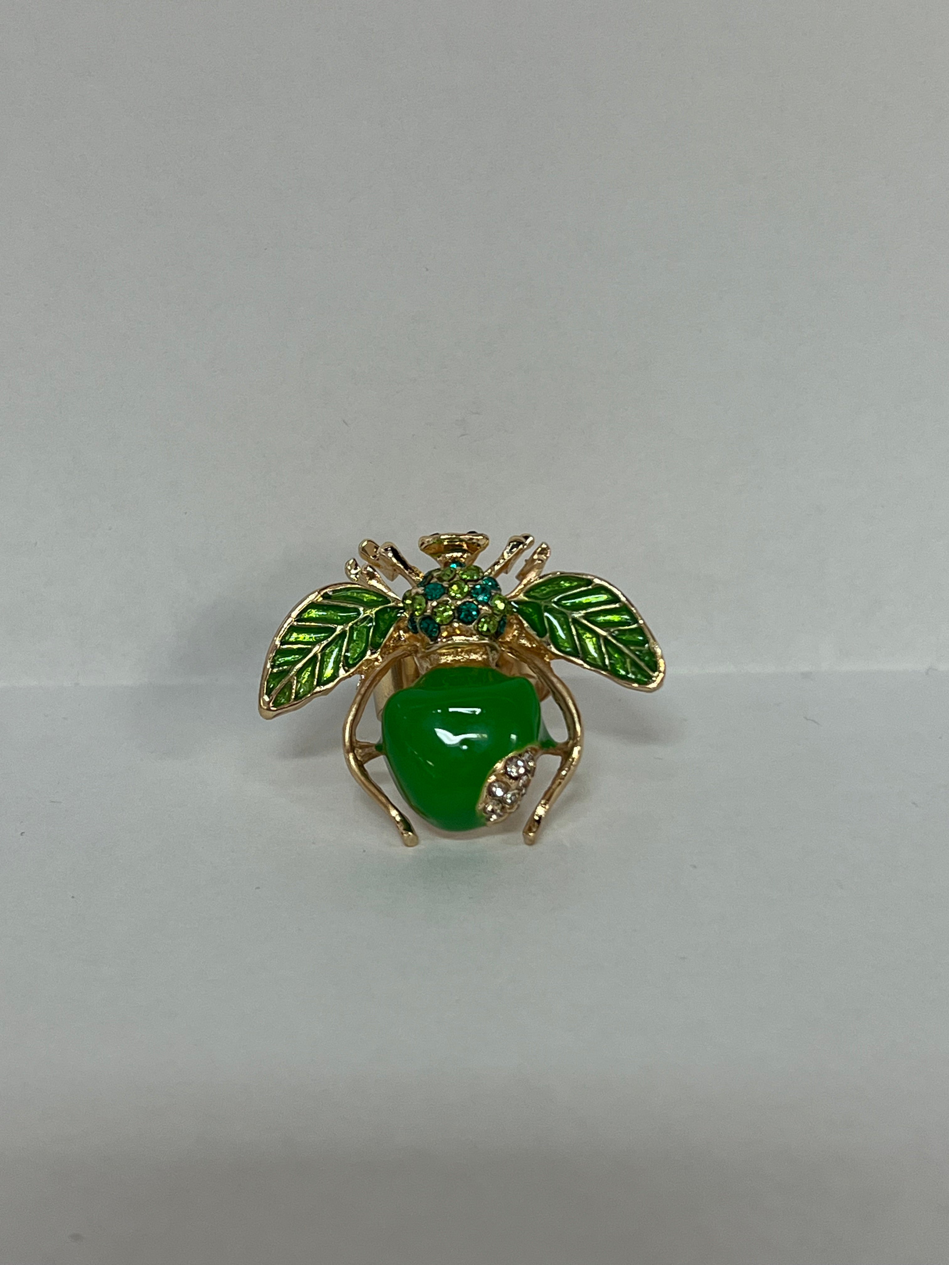 Green Bug Ring One Size – Elegant Figure Inc