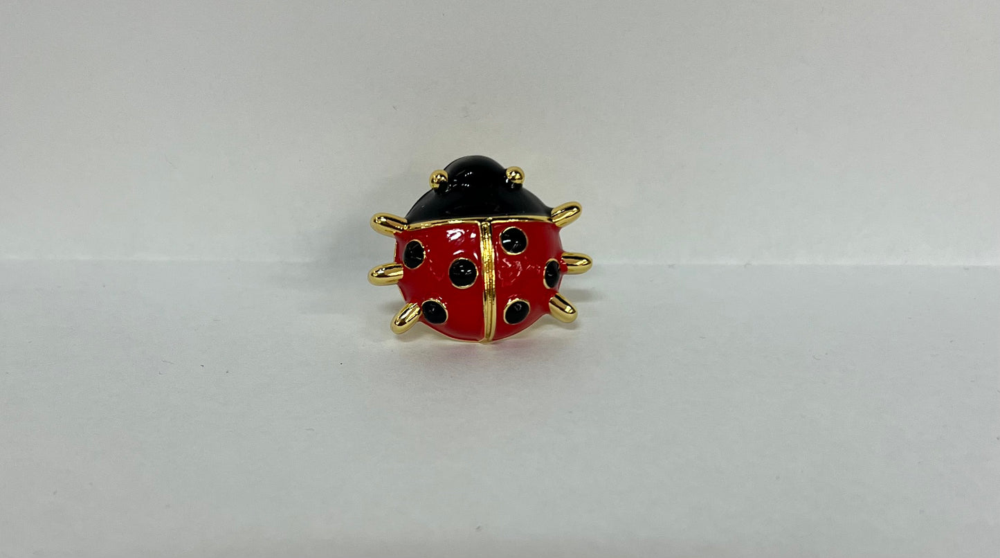 Lady Bug Red/Black Ring One Size